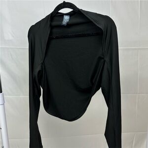 Champion Open-Front Athletic Shrug Cover-Up (Black)